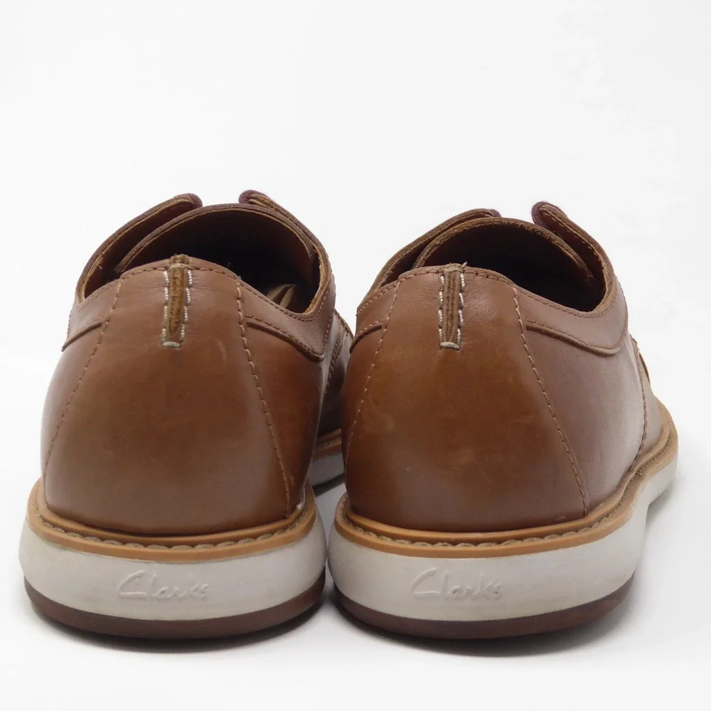 Clarks Mens Draper Cap Toe Oxford Shoes Tan Brown Leather Lace Up 13
